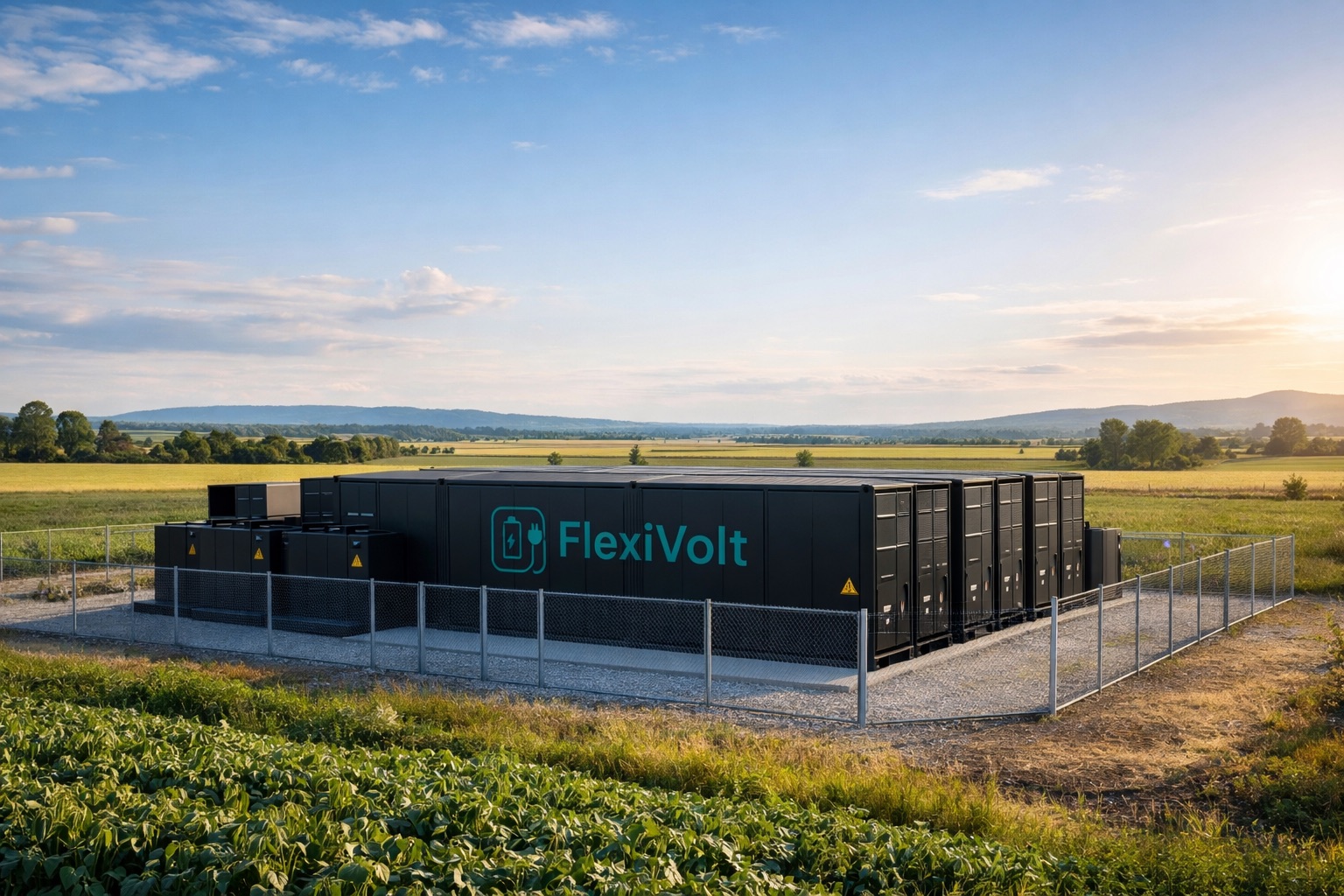 Installation BESS FlexiVolt en situation avec ensoleillement